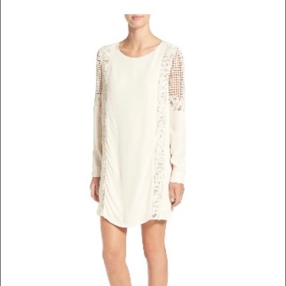 ASTR Crochet Inset Cotton Shift Dress - Picture 1 of 4